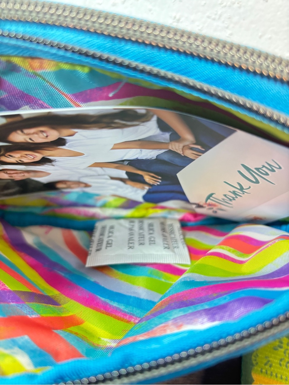 lug Quilted Teal Crossbody with Multicolor Woven Strap - Picture 6 of 8